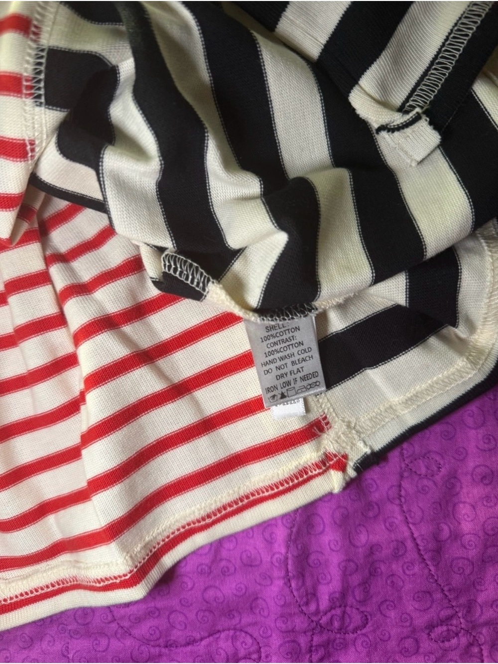 Raven Striped Short Sleeve Top - Red & Black - Picture 4 of 5